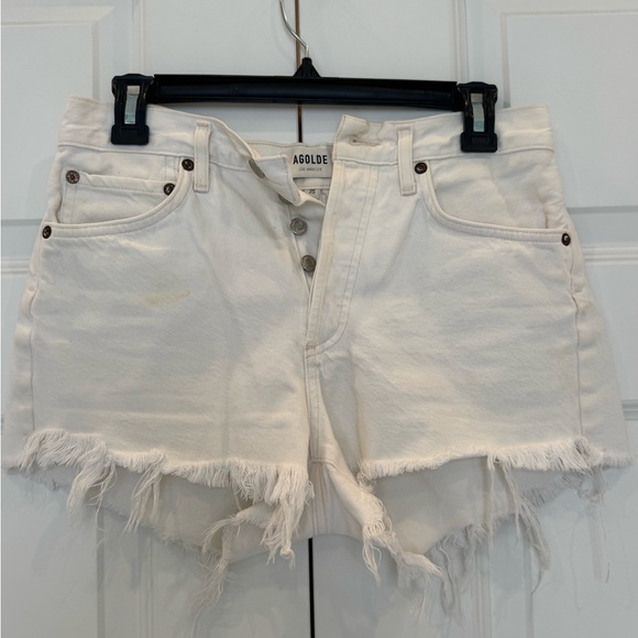 Agolde Pants - Agolde white Parker shorts size 25